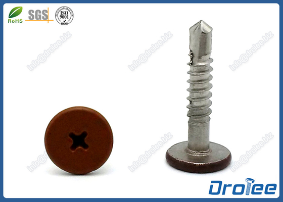 China Stainless Steel 410 Brown Painted Philips Pancake Head Self Drilling Screws supplier